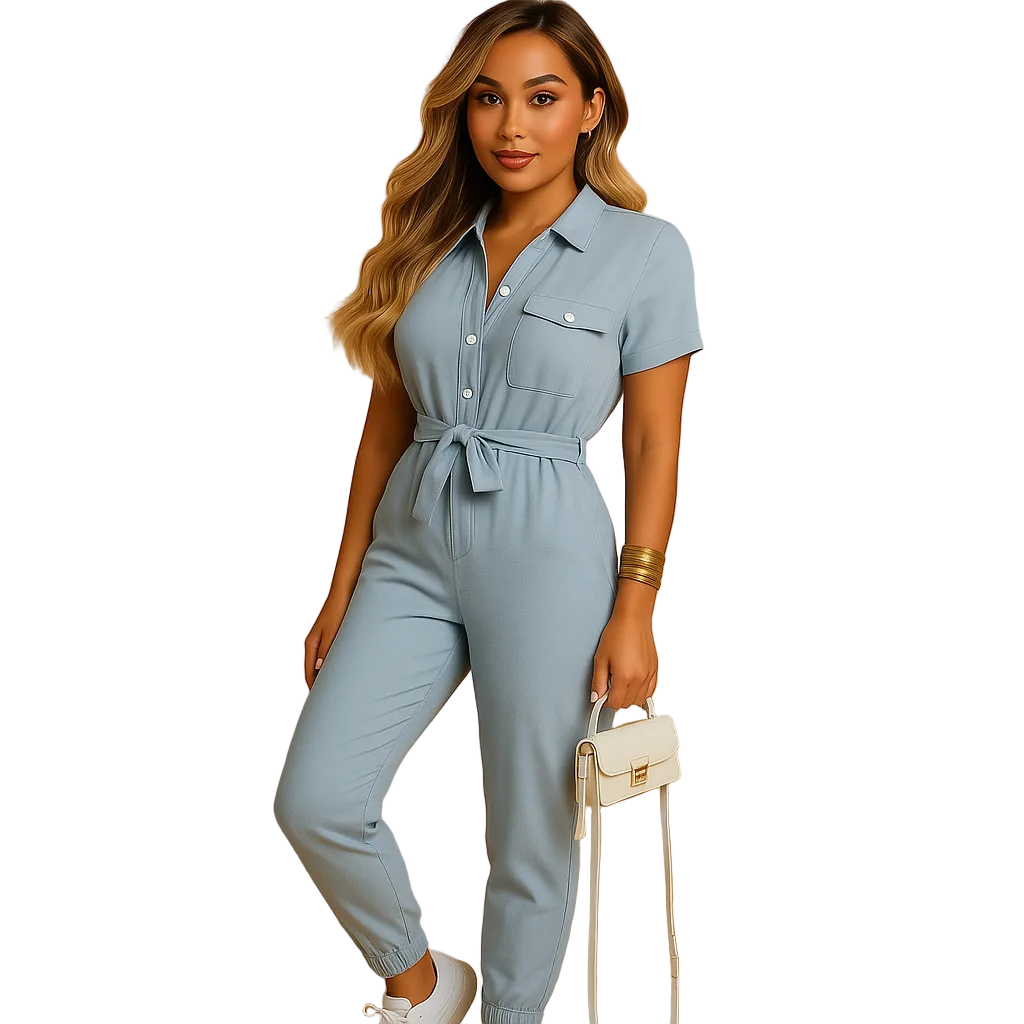 Women's Refined Button-Front Jumpsuit for Work and Events