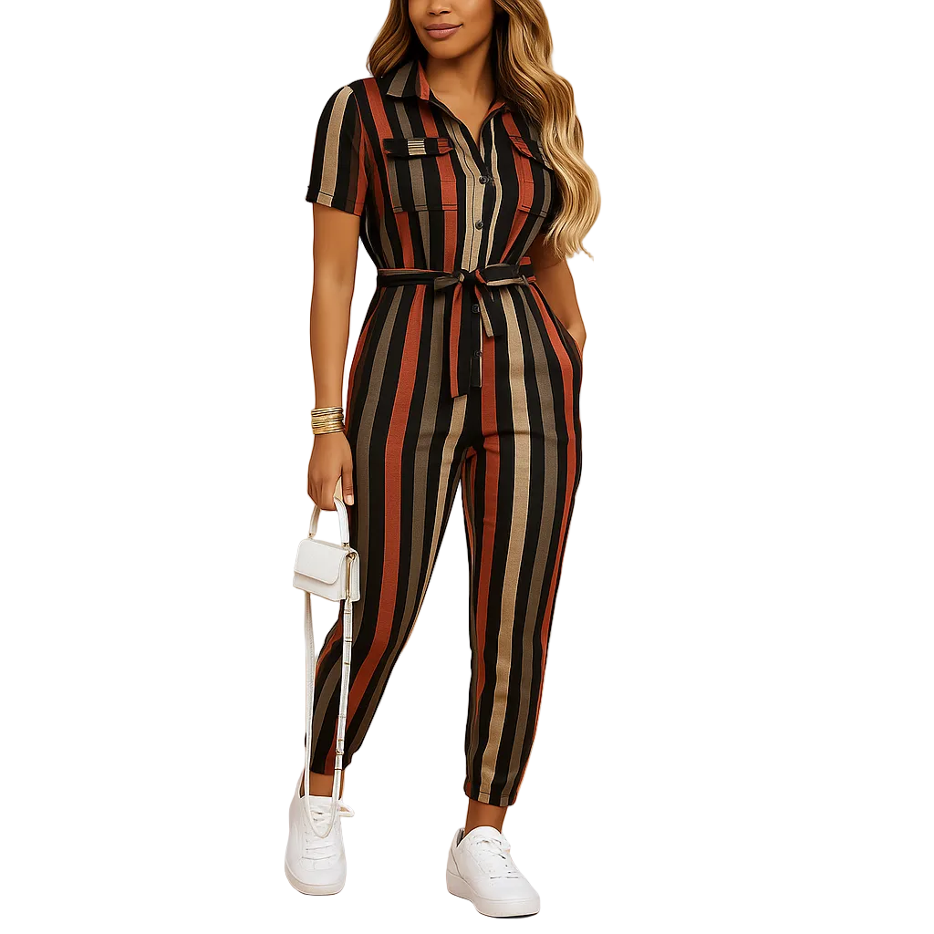 Women's Refined Button-Front Jumpsuit for Work and Events