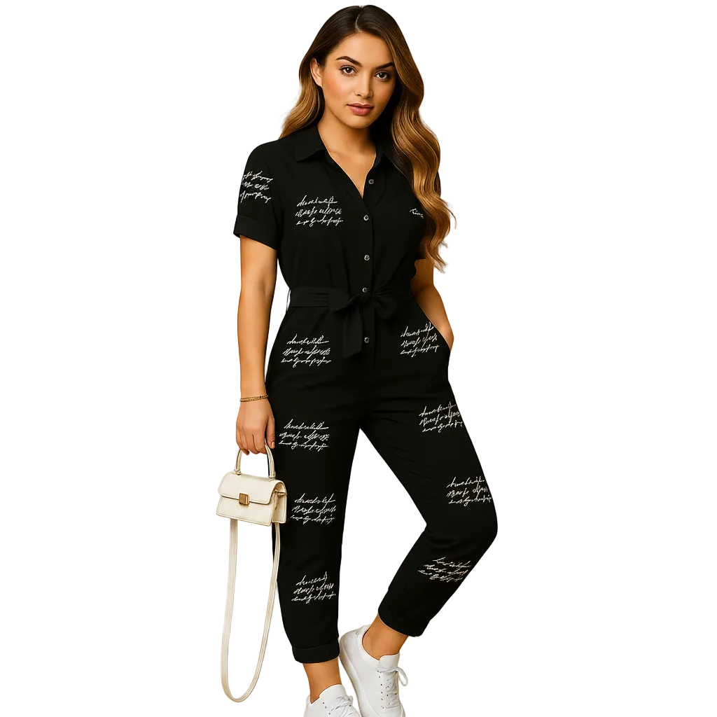 Women's Refined Button-Front Jumpsuit for Work and Events
