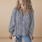 Full view of women's floral printed cotton blouse