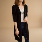 Women's loose fit knit cardigan side view