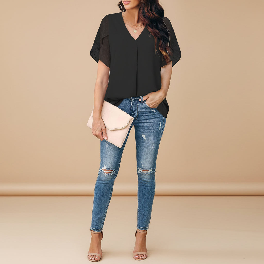 Women's chiffon blouse side view