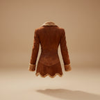 Women's thick fleece jacket with fur lining front view