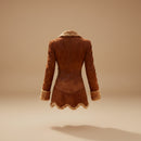 Women's thick fleece jacket with fur lining front view