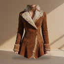 Full-length view of women's fleece jacket