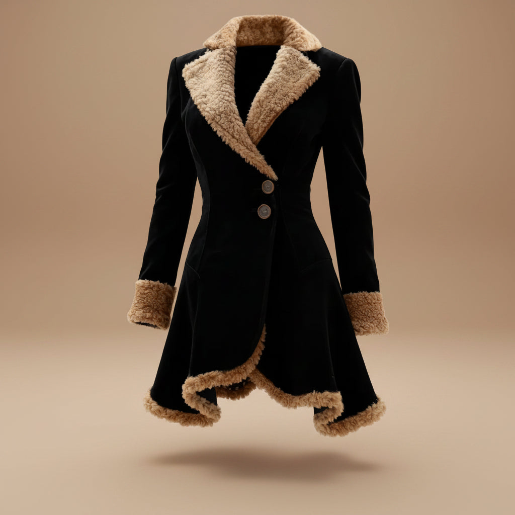 Women's thick fleece winter jacket side view